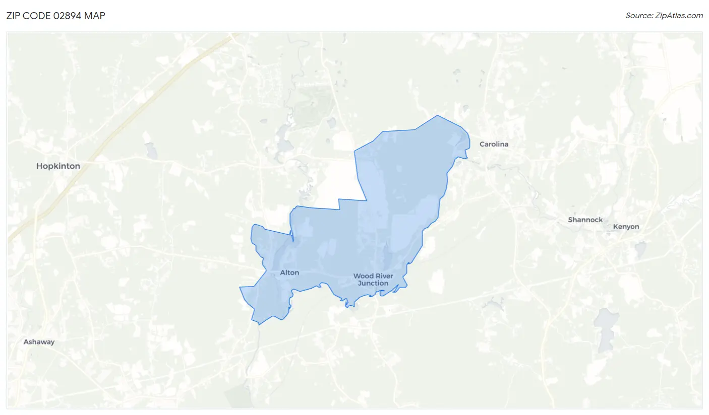 Zip Code 02894 Map