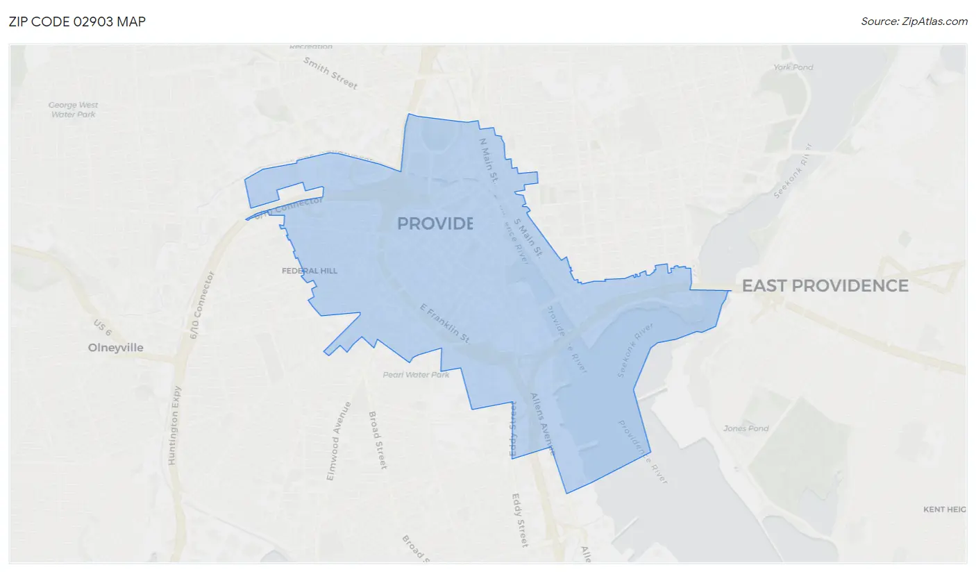 Zip Code 02903 Map