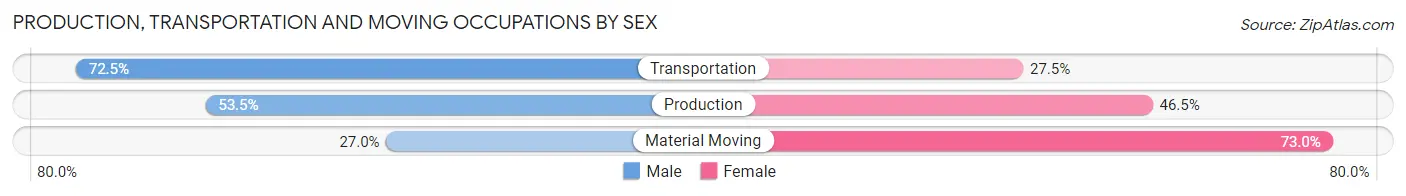 Production, Transportation and Moving Occupations by Sex in Zip Code 03032