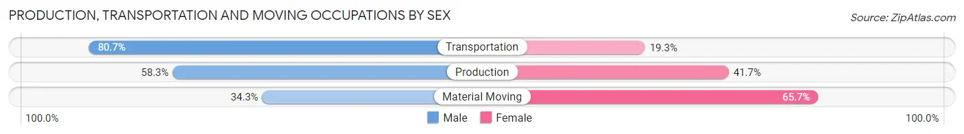Production, Transportation and Moving Occupations by Sex in Zip Code 03052