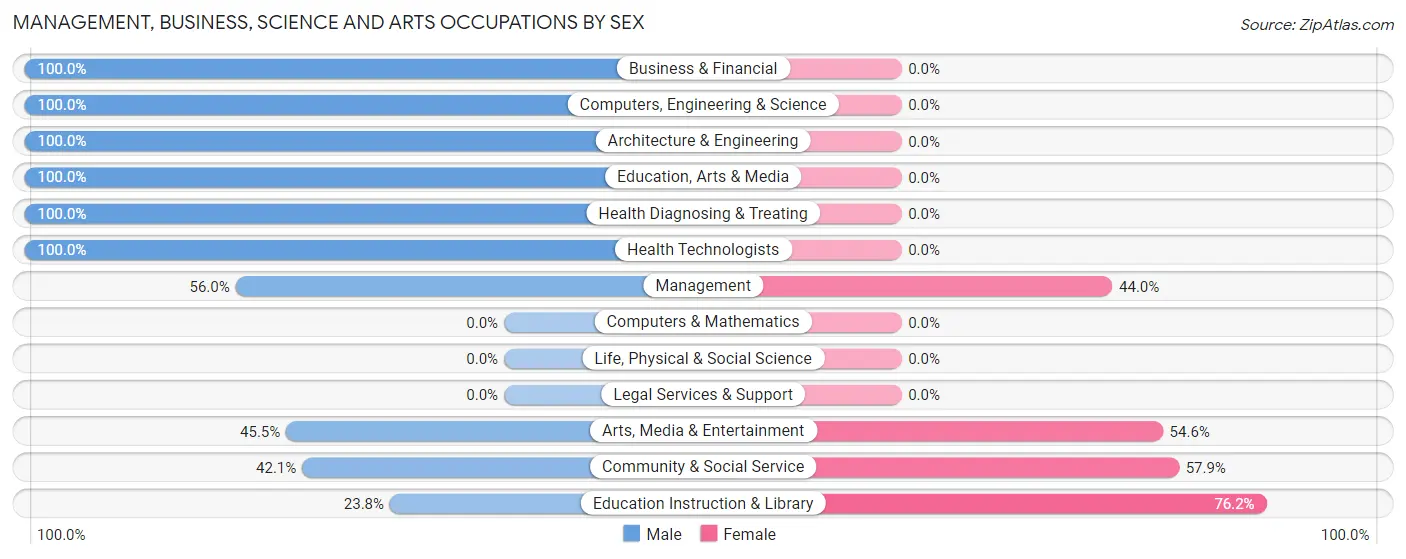 Management, Business, Science and Arts Occupations by Sex in Zip Code 03215