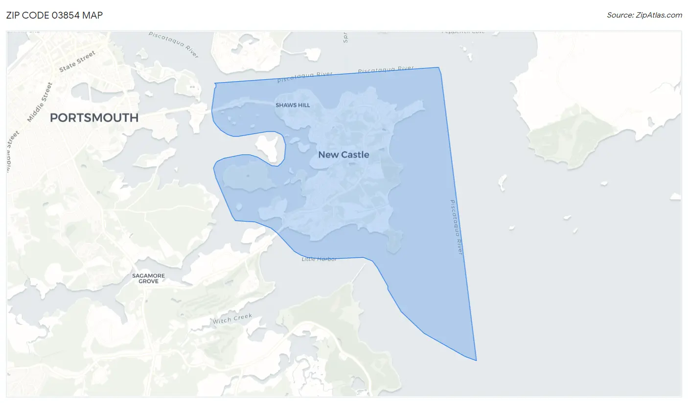 Zip Code 03854 Map