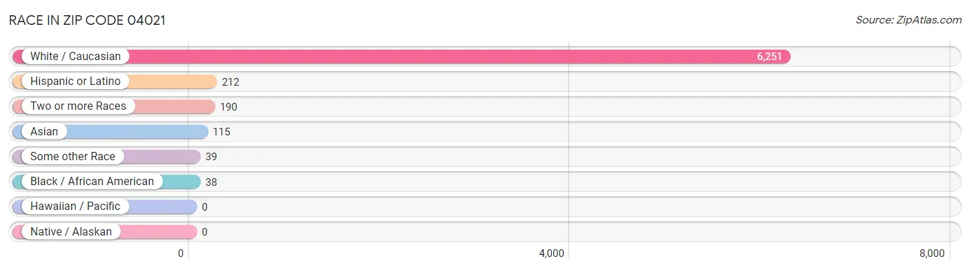 Race in Zip Code 04021