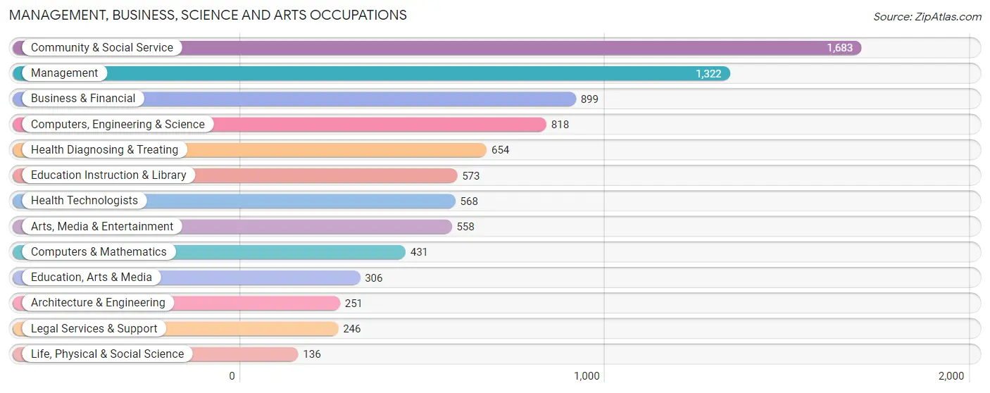 Management, Business, Science and Arts Occupations in Zip Code 04101