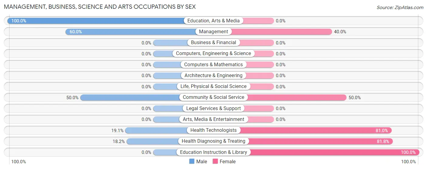 Management, Business, Science and Arts Occupations by Sex in Zip Code 04766