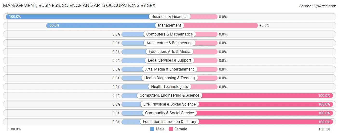Management, Business, Science and Arts Occupations by Sex in Zip Code 04859