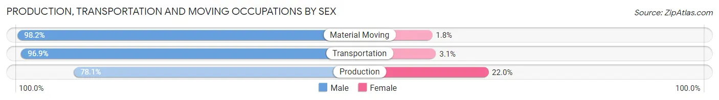 Production, Transportation and Moving Occupations by Sex in Zip Code 04930