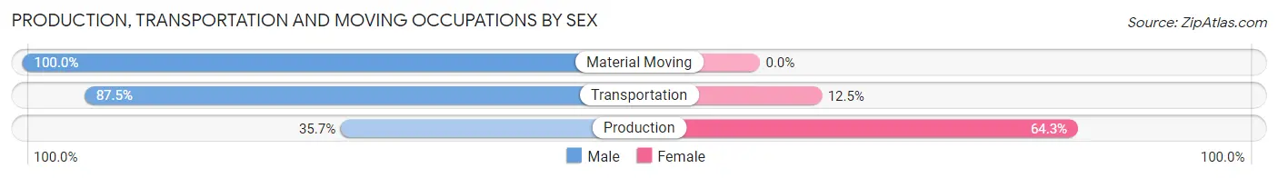 Production, Transportation and Moving Occupations by Sex in Zip Code 04961