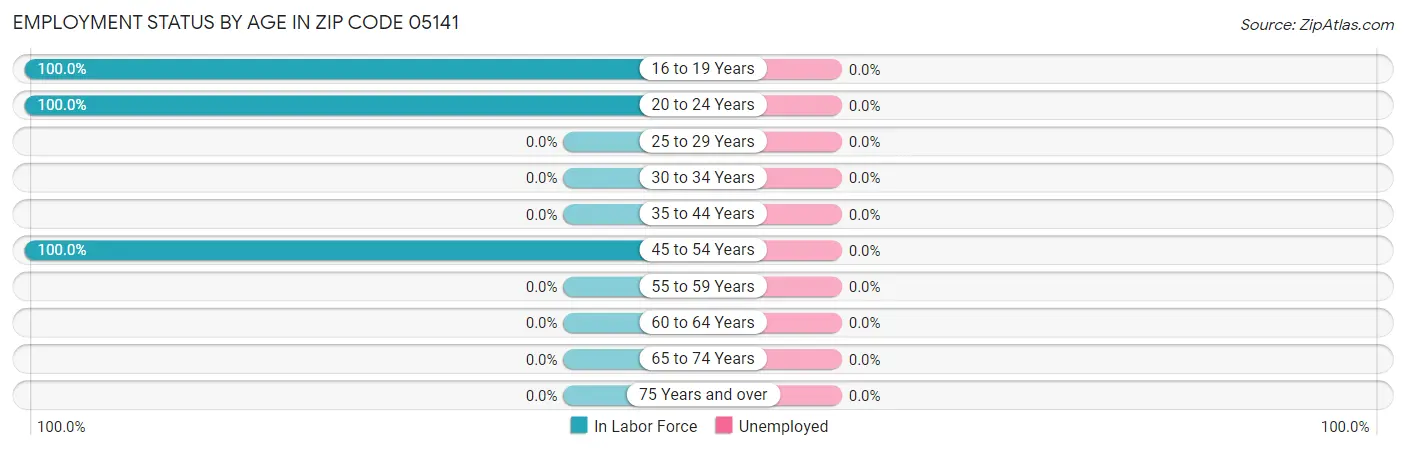 Employment Status by Age in Zip Code 05141