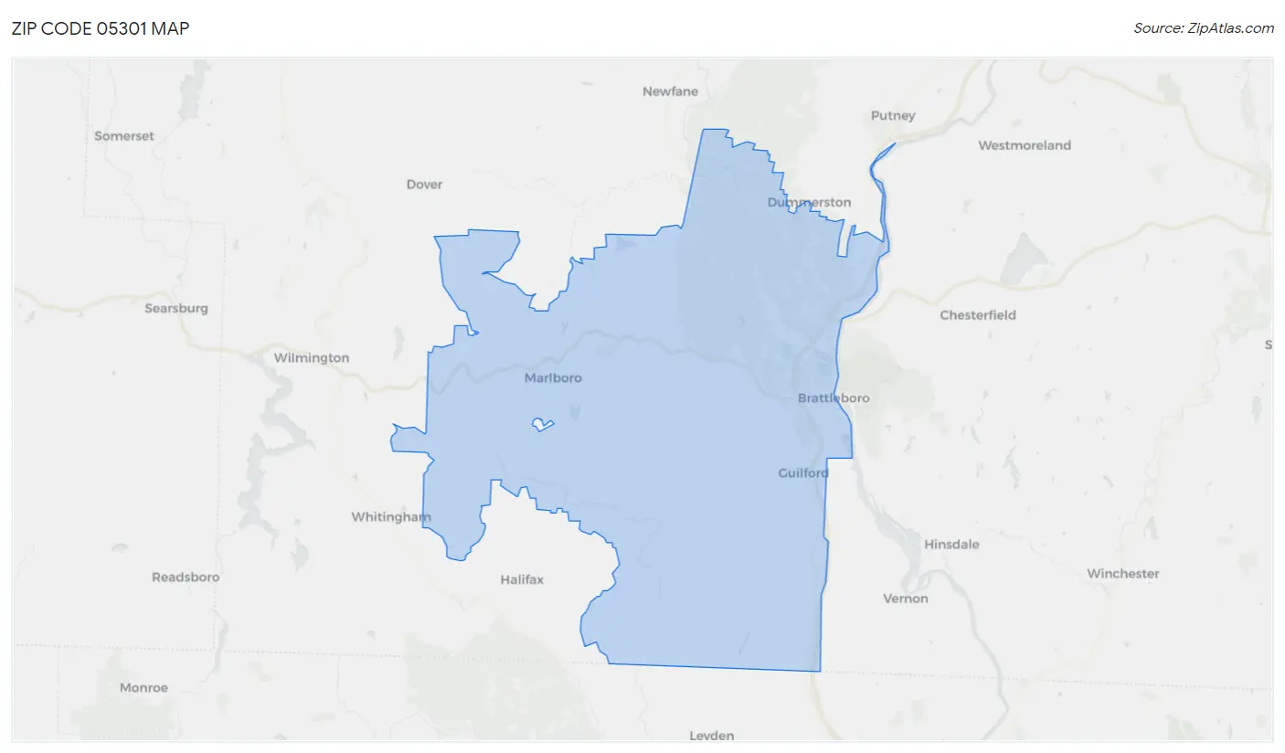 Zip Code 05301 Map