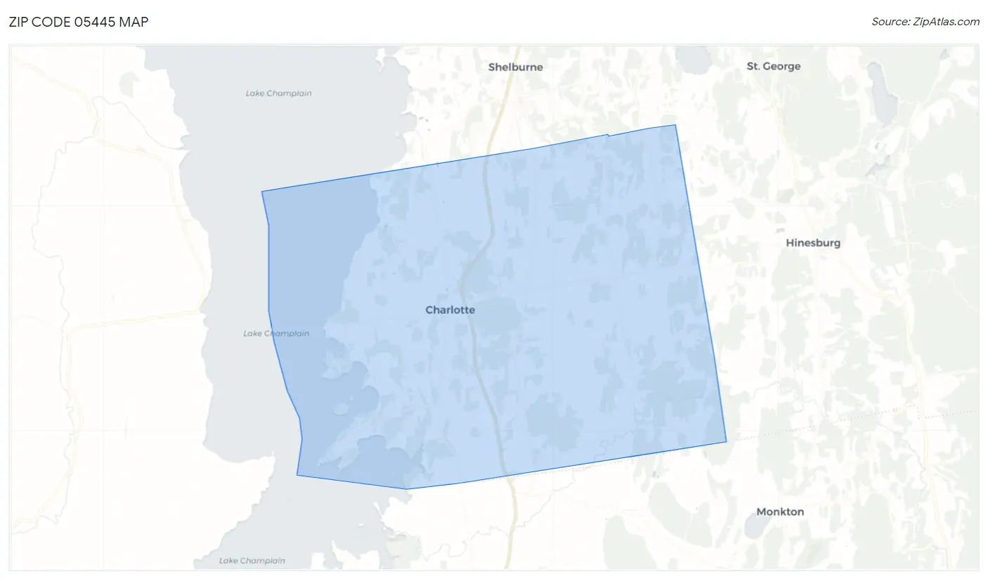 Zip Code 05445 Map