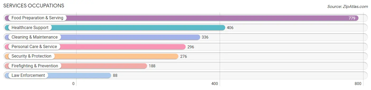 Services Occupations in Zip Code 05701