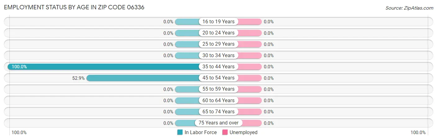Employment Status by Age in Zip Code 06336
