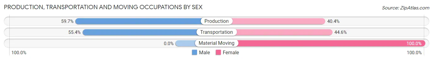 Production, Transportation and Moving Occupations by Sex in Zip Code 06807