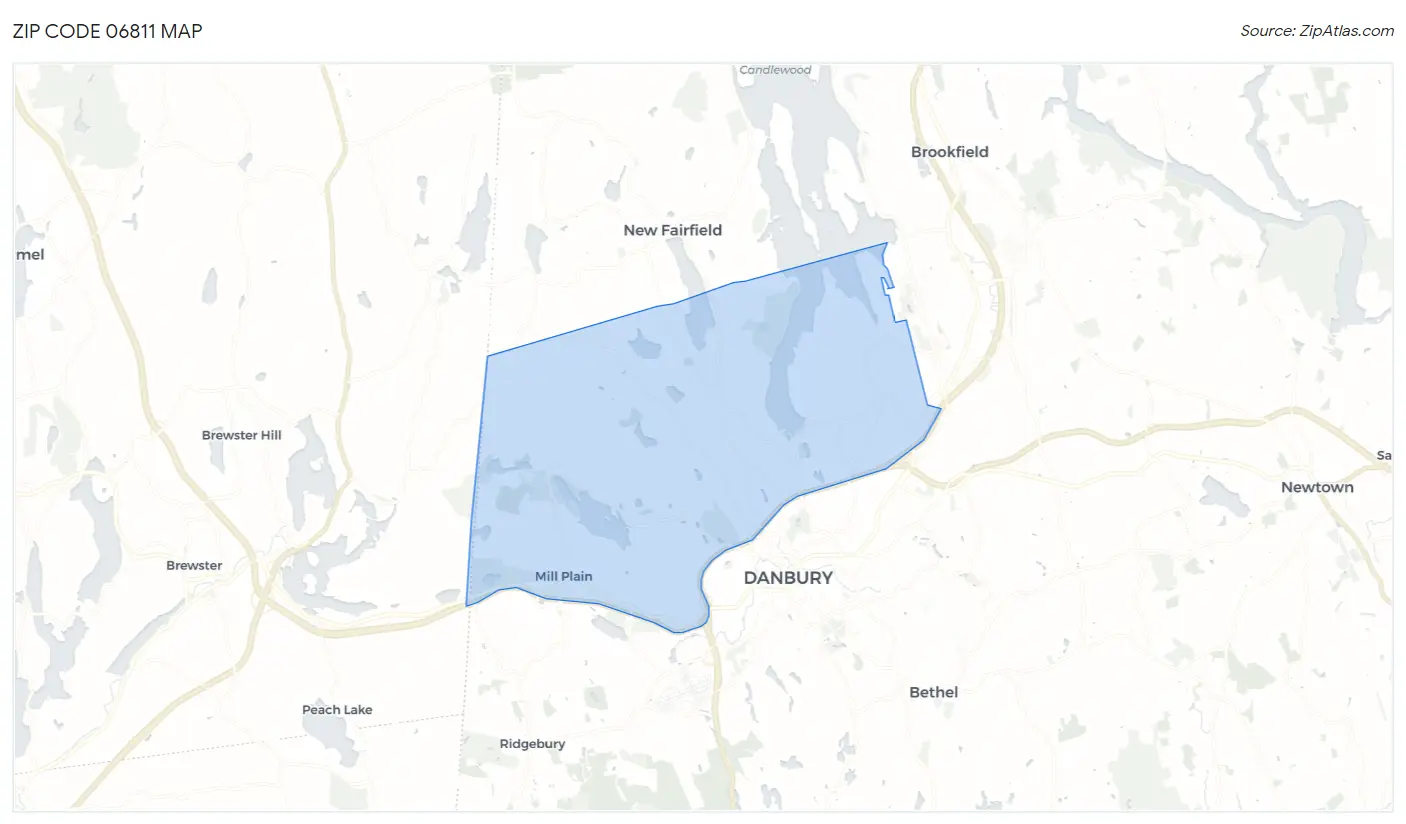 Zip Code 06811 Map