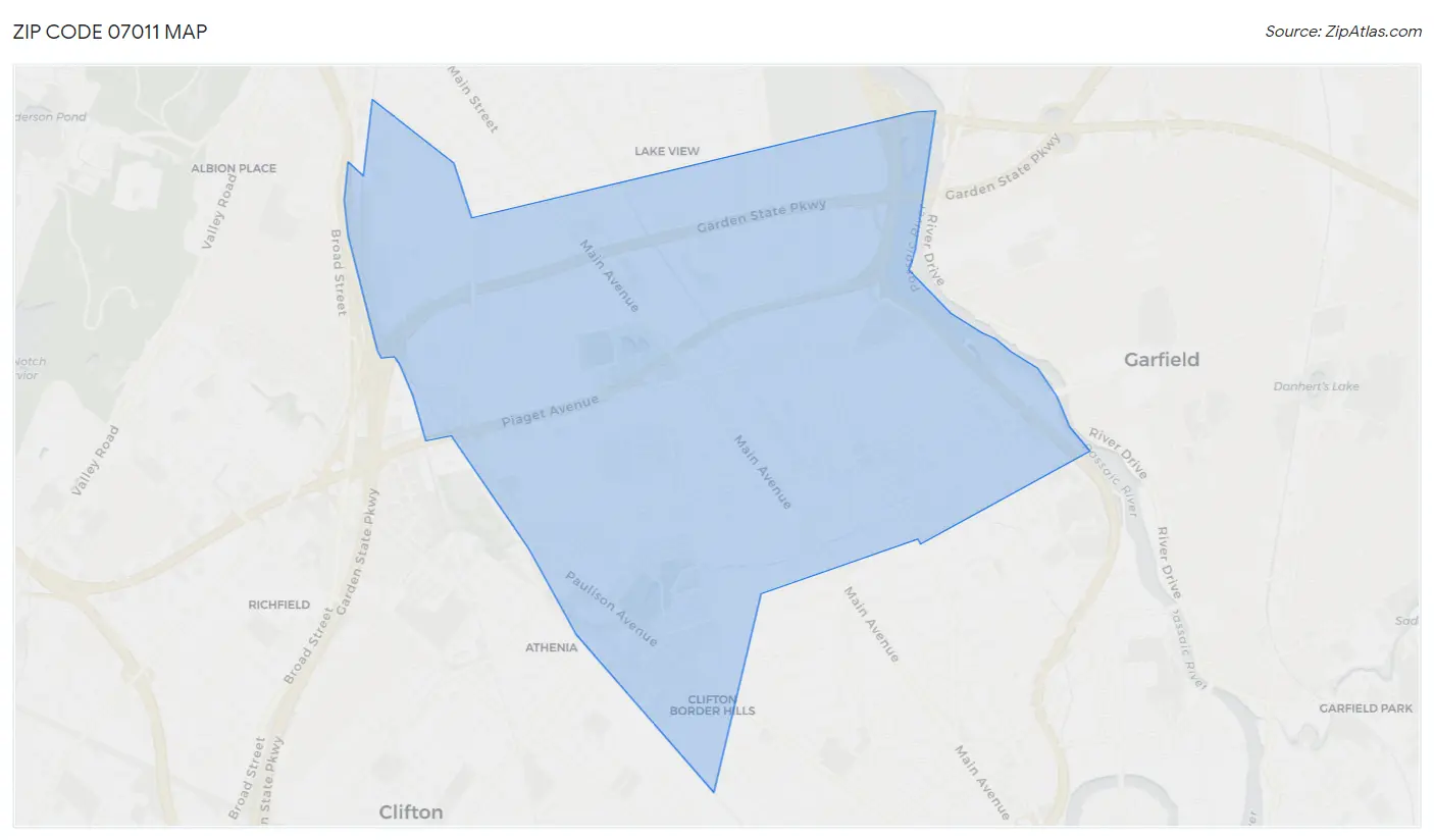 Zip Code 07011 Map