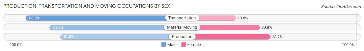 Production, Transportation and Moving Occupations by Sex in Zip Code 07013