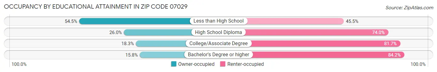 Occupancy by Educational Attainment in Zip Code 07029