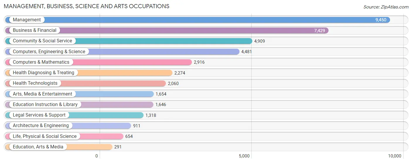 Management, Business, Science and Arts Occupations in Zip Code 07030