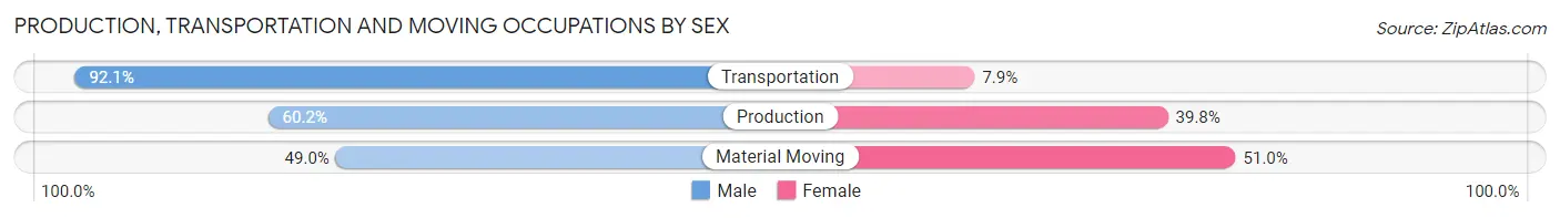 Production, Transportation and Moving Occupations by Sex in Zip Code 07034
