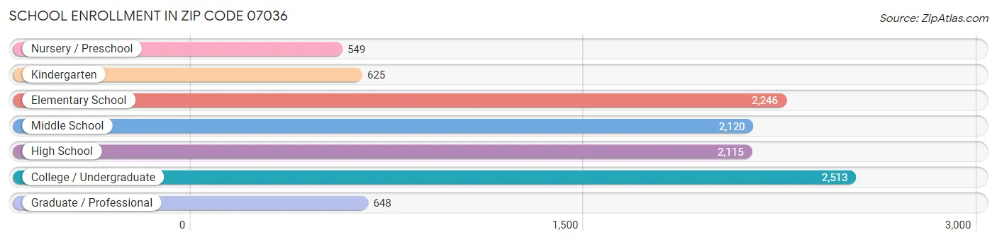 School Enrollment in Zip Code 07036