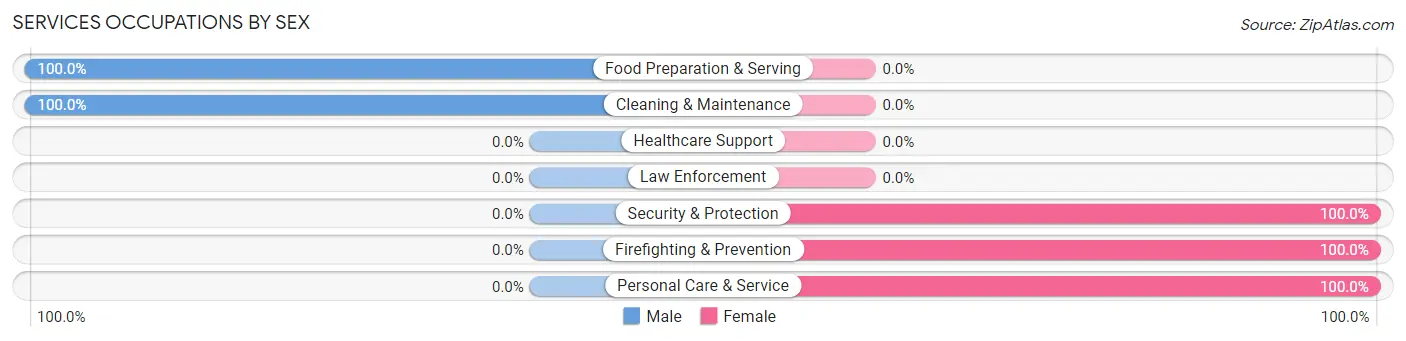 Services Occupations by Sex in Zip Code 07046