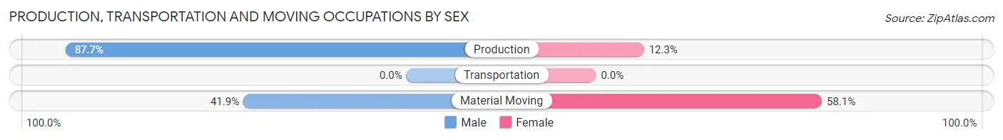 Production, Transportation and Moving Occupations by Sex in Zip Code 07058