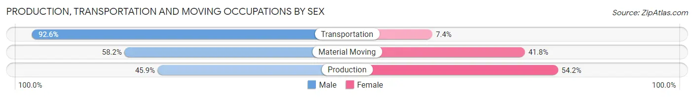 Production, Transportation and Moving Occupations by Sex in Zip Code 07107