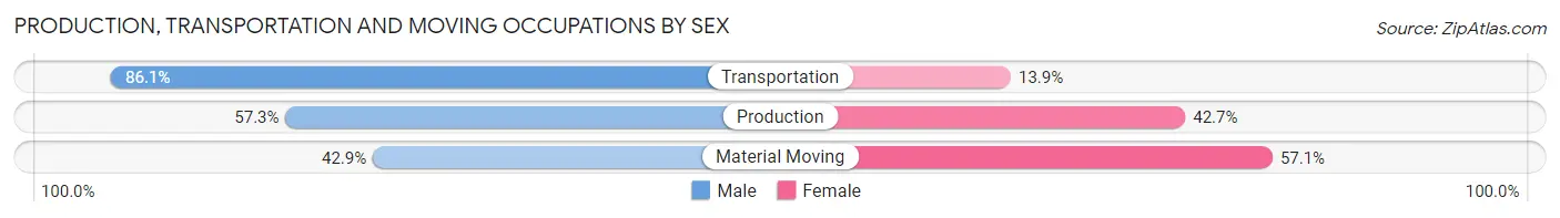 Production, Transportation and Moving Occupations by Sex in Zip Code 07302