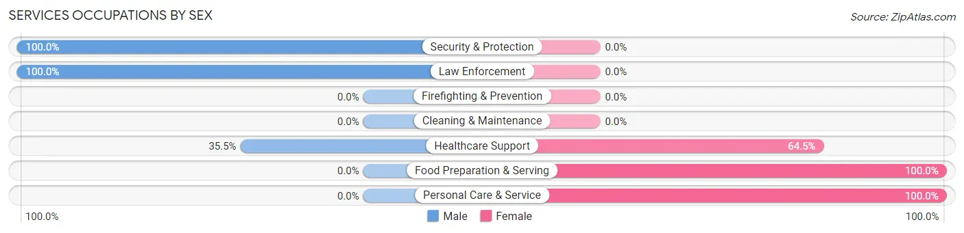 Services Occupations by Sex in Zip Code 07423