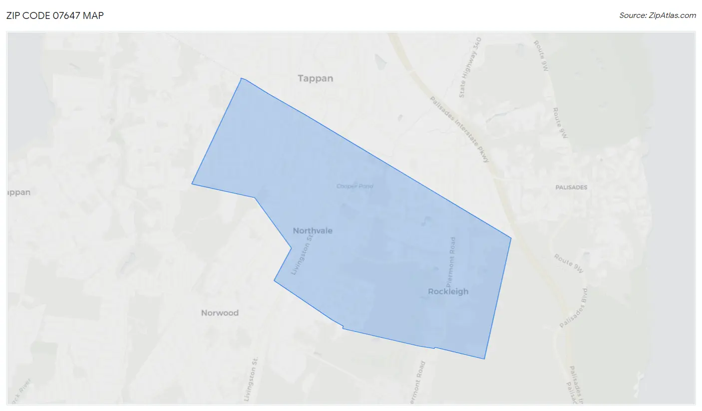 Zip Code 07647 Map