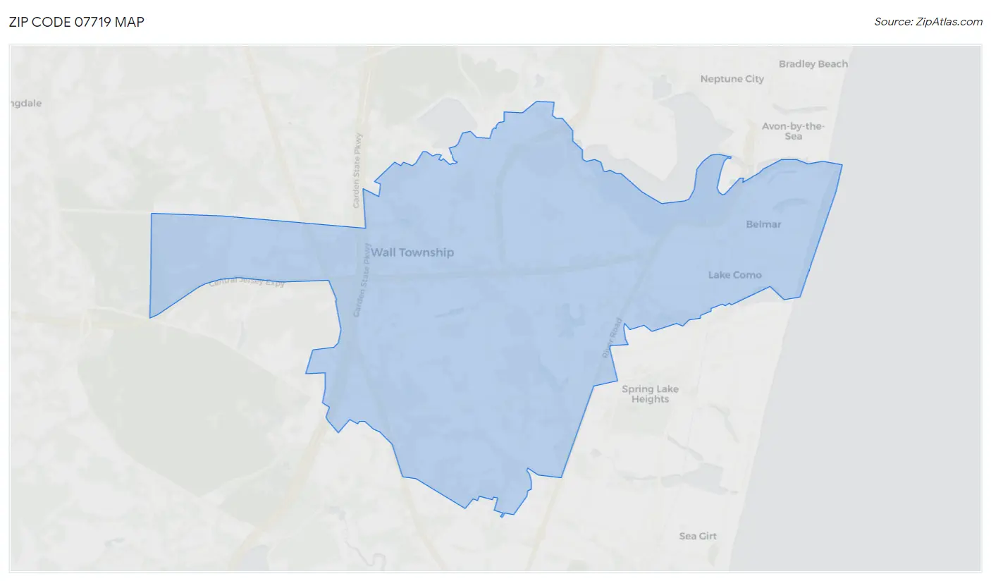 Zip Code 07719 Map