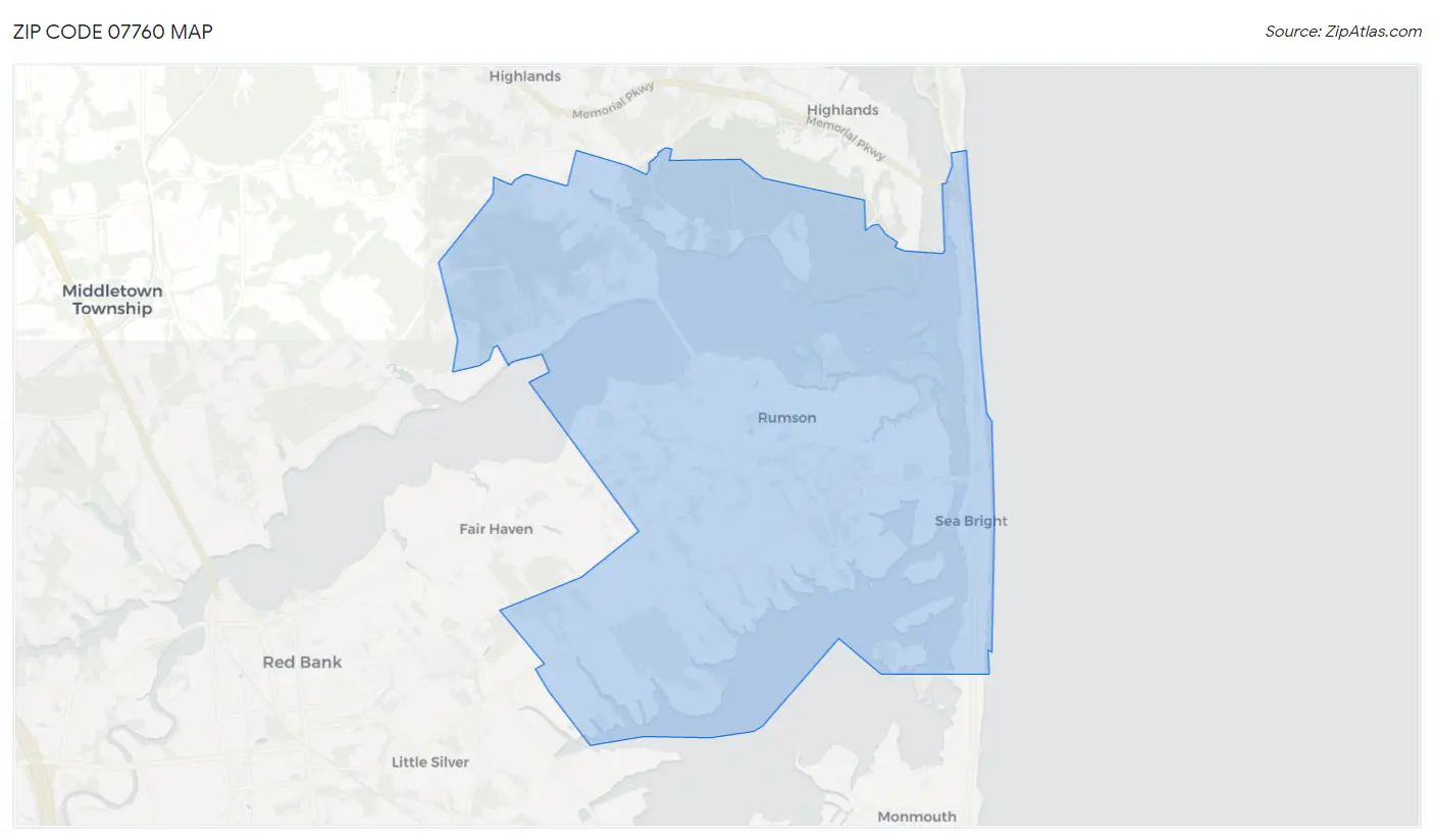 Zip Code 07760 Map