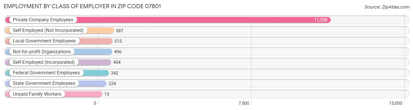 Employment by Class of Employer in Zip Code 07801