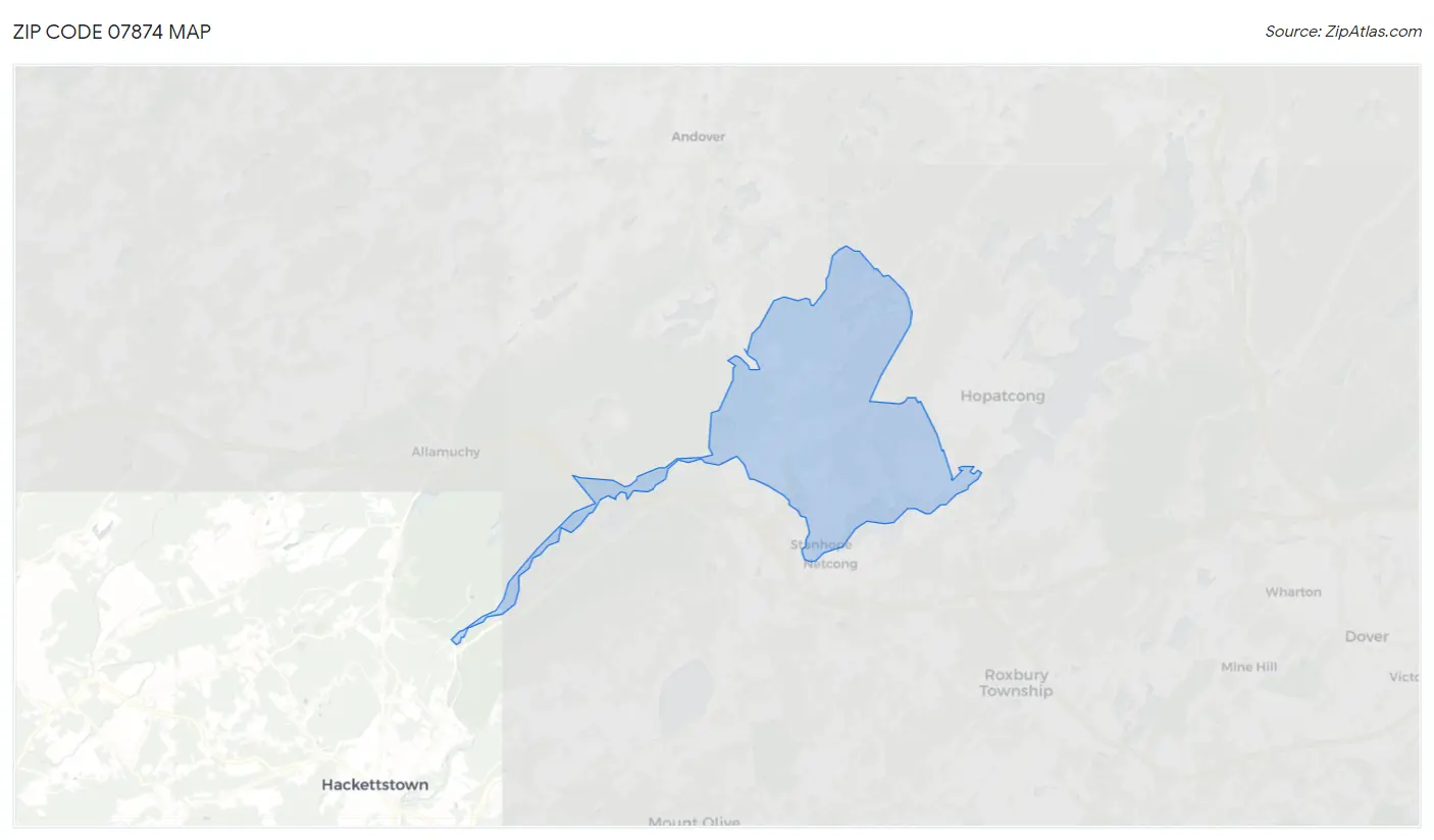 Zip Code 07874 Map