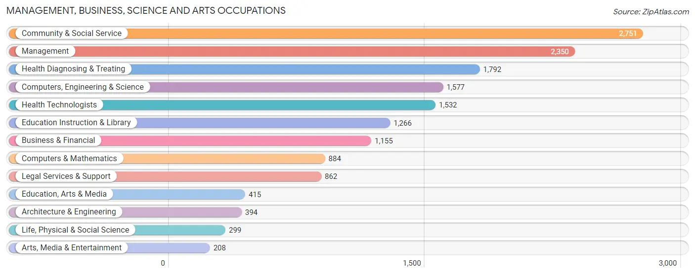 Management, Business, Science and Arts Occupations in Zip Code 08003