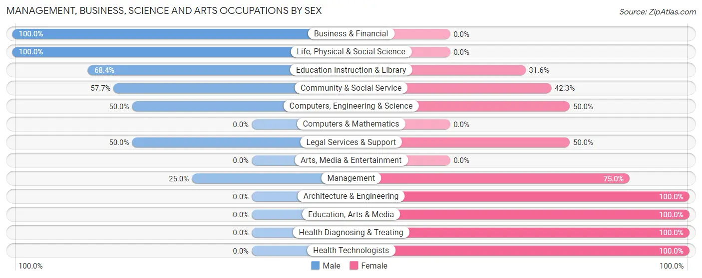 Management, Business, Science and Arts Occupations by Sex in Zip Code 08006