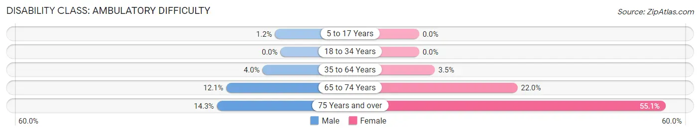 Disability in Zip Code 08009: <span>Ambulatory Difficulty</span>