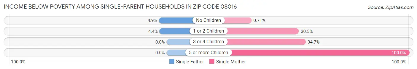 Income Below Poverty Among Single-Parent Households in Zip Code 08016
