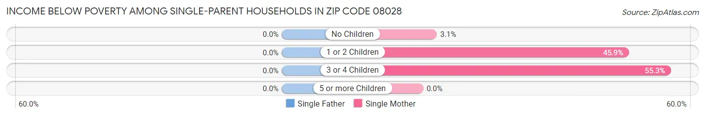 Income Below Poverty Among Single-Parent Households in Zip Code 08028