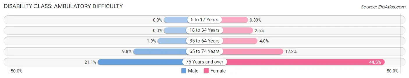 Disability in Zip Code 08043: <span>Ambulatory Difficulty</span>