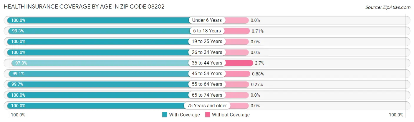 Health Insurance Coverage by Age in Zip Code 08202