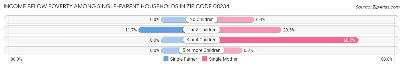 Income Below Poverty Among Single-Parent Households in Zip Code 08234