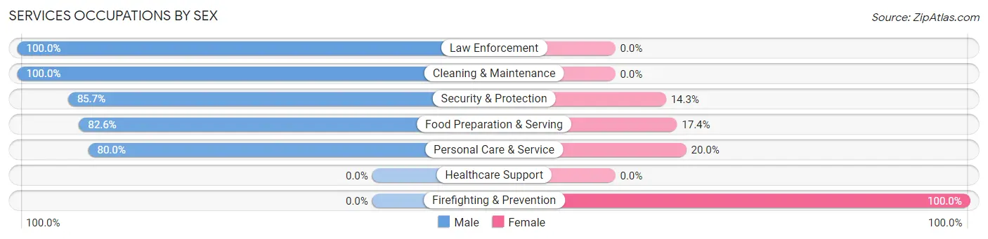 Services Occupations by Sex in Zip Code 08247