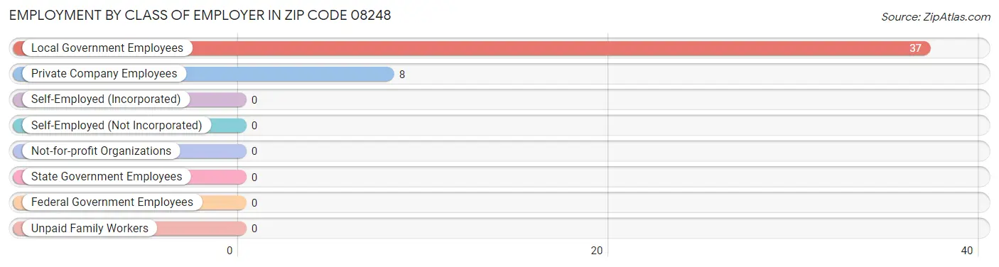 Employment by Class of Employer in Zip Code 08248