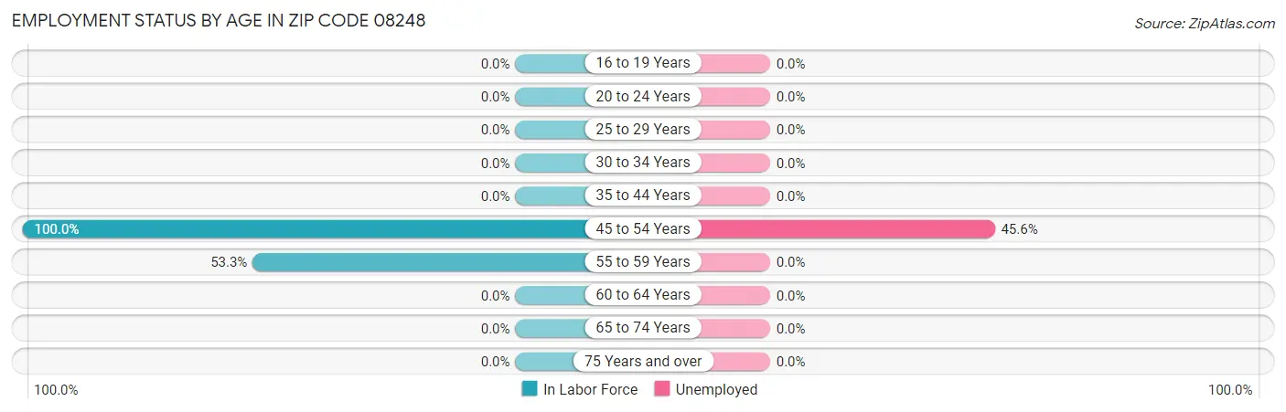 Employment Status by Age in Zip Code 08248