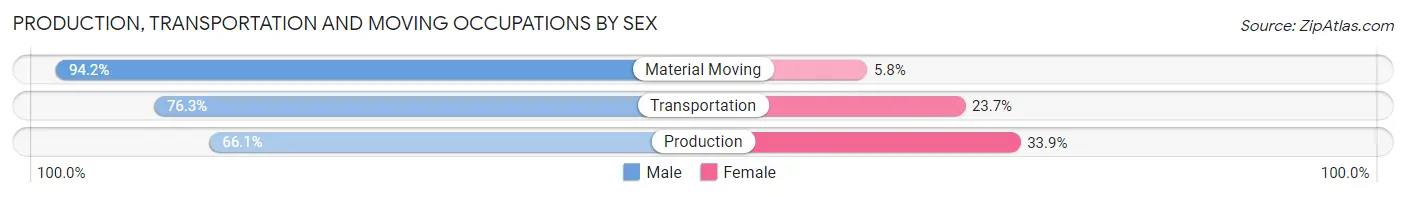 Production, Transportation and Moving Occupations by Sex in Zip Code 08318