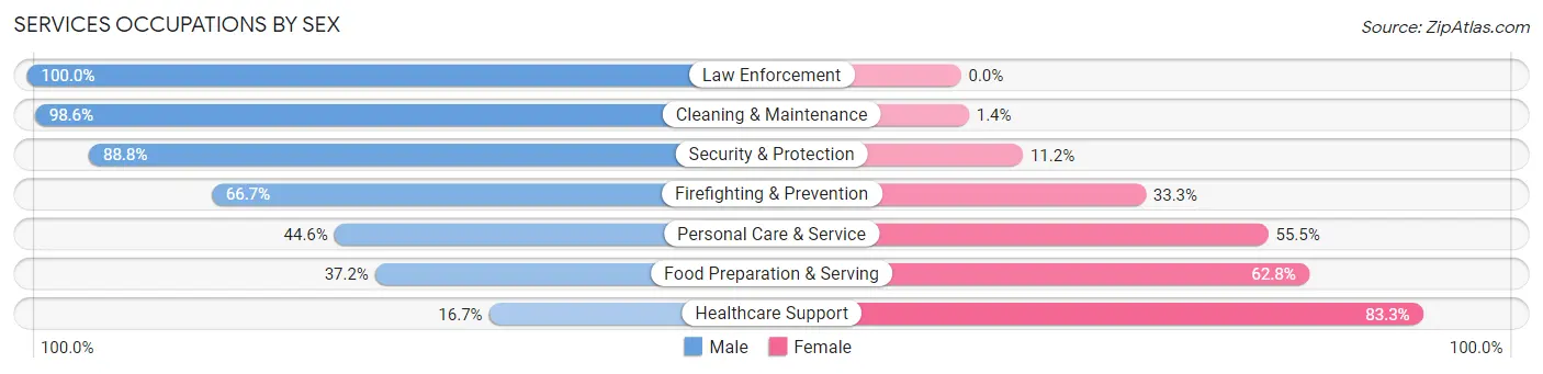 Services Occupations by Sex in Zip Code 08318