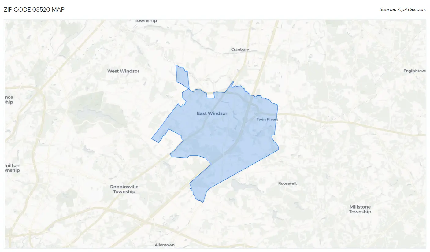 Zip Code 08520 Map