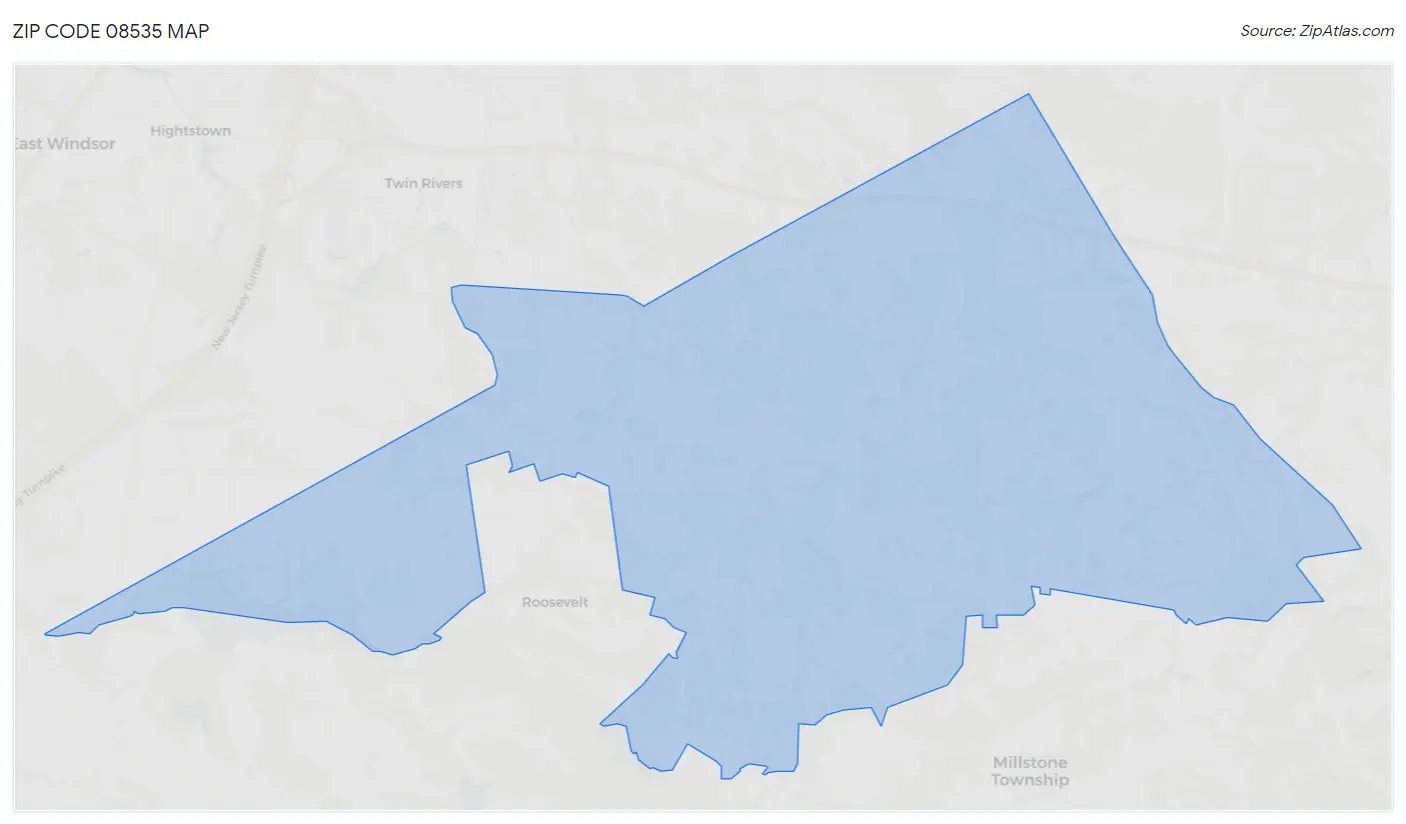 Zip Code 08535 Map